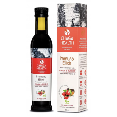 Maisto papildas IMMUNO ELIXIR su juodaisiais beržo grybais (chaga) ir erškėtuogėmis (250ml)